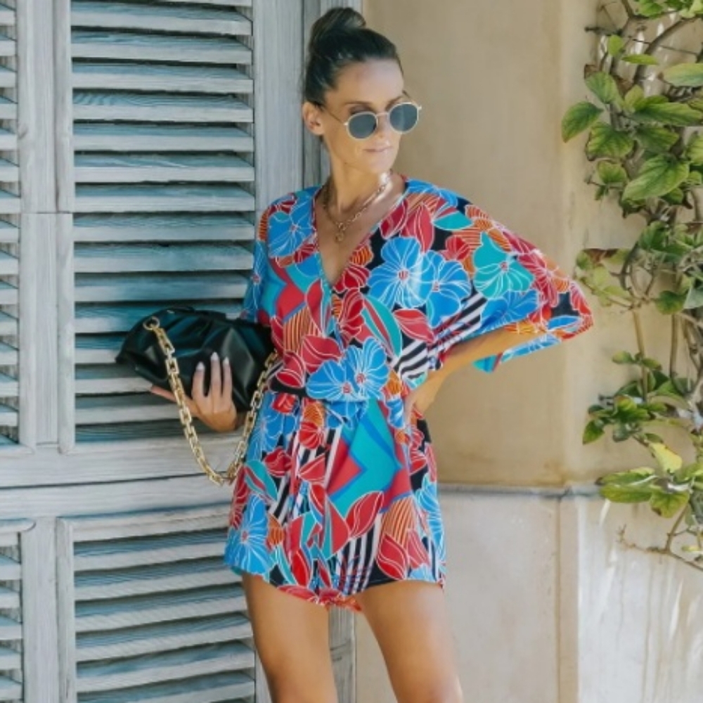 ePretty Tropical Floral Print Romper